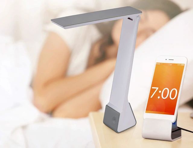 Alt view image 7 of 7 - Office Rechargeable Battery Led Desk Lamp, 3 Color Temperatures, Flip Open, Gray (KT-VLED1810-GRAY)