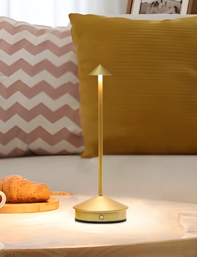 Alt view image 6 of 6 - LED Rechargeable Cordless Table Lamps Gold | 2 Pcs Portable Modern USB Battery Operated Lights,Waterproof Touch Dimmable Desk Lamp,for Patio,Restaurant,Bar,Dining Home