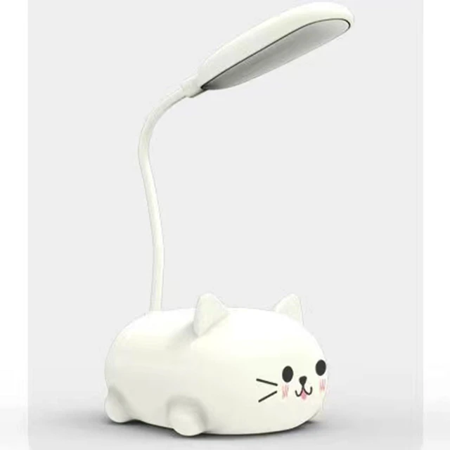 Main image of LED Desk Lamp for Kids,Cute Cat Lamp USB Rechargeable Reading Light | Portable LED Table Light, Flexible Gooseneck Eye-Care Cartoons Small Desk Lamp Girls Gifts (White)