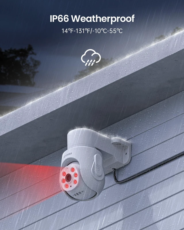 Alt view image 6 of 7 - 1080P Pan Tilt HD TVI Security Camera, 360° View Outdoor Wired Cam | Only Compatible with ZOSI 1080P/5MP/4K CCTV Surveillance DVR System, Night Vision, Built-in Microphone, IP66 Weatherproof