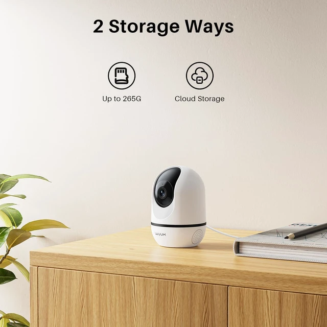 Alt view image 4 of 7 - 4MP Indoor Pan/Tilt Wired Security Camera, Baby Monitor Pet Camera | Smart Motion Detection & Tracking, 360-Degree, 2-Way Audio, Night Vision, No Subscription, Compatible with Alexa & Google