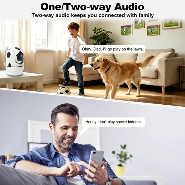 Alt view image 5 of 7 - 1080P Pan/Tilt Indoor Camera, WiFi Cameras for Home Security | AI Human Dection, 2-Way Audio, Pet/Dog/Baby Camera with Phone App, Night Vision, 360° Angle of View, Share with Family