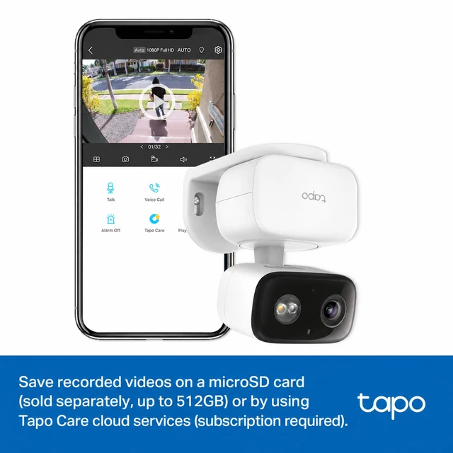 Alt view image 7 of 7 - 1080p Pan/Tilt Wired Indoor/Outdoor Security Camera, C206 HybridCam | Free Person/Baby Cry Detect & Motion Track, 360° View, Color Night Vision, SD/Cloud Storage, Works w/Alexa & Google Home