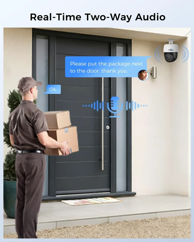 Alt view image 7 of 7 - 4K PoE PTZ Security Camera Outdoor with 360° Panoramic | 355 Pan & 90 Tilt for Home Surveillance, Human Auto Tracking, Color Night Vision, Human/Vehicle Detection, 2 Way Talk