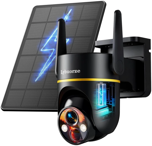 Main image of 5G/2.4GHz WiFi Solar Outdoor Wireless Security Camera, 4MP PTZ Cameras for Home Security Outdoor,Full Color Night Vision, AI Motion Detection, Siren Alarm, 2-Way Audio,Work w/Alexa, Waterproof