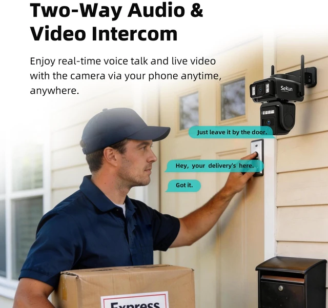 Alt view image 5 of 7 - Solar Security Camera, Dual Lens 360° PTZ, 2.4GHz WiFi | 8000mAh Battery, Motion Tracking, White-Light Color Night Vision, 2-Way Audio, IP66, MicroSD or Optional Paid Cloud