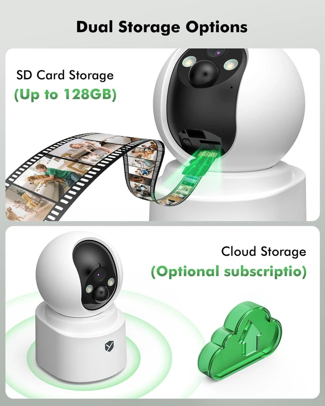 Alt view image 6 of 7 - Battery Powered Indoor Camera Wireless 2 Pack with 2.5K Color Night Vision PTZ Pet Camera with 6000mAh Rechargeable, Dual-Band WiFi, SD/Cloud Storage, 2-Way Audio, APP Remote, Cat/Dog/Home Monitoring