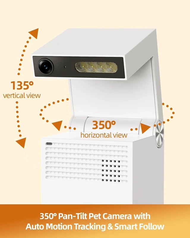 Alt view image 7 of 7 - Genie S 2.5K Pet/Dog/Cat Camera, No Subscription Required, Built-in 32GB Storage, Phone APP, 2-Way Audio, 350° Pan&Tilt, Motion Detection, Privacy Mode, AI Tracking, Alexa & Google Assistant