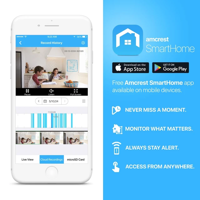 Alt view image 2 of 7 - 1080P WiFi Camera Indoor, Nanny Cam, Dog Camera & Baby Monitor, Human & Pet Detection, Motion-Tracking, 2.4Ghz Only, Pan/Tilt Wireless IP Camera, Night Vision, Smart Home App ASH21-B