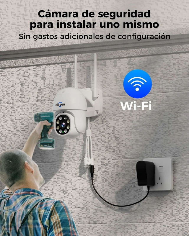 Alt view image 7 of 7 - 5MP WiFi Security Camera Outdoor, Wireless 360° Pan Tilt Camera | Motion Tracking, Floodlights Light Alarm, Color Night Vision, Mobile Remote View, Two-Way Audio
