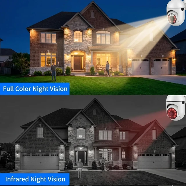 Alt view image 5 of 7 - Wired Security Camera Outdoor 1080P,2.4/5GHz Dual-Band | WiFi Home Security Camera with 360°Pan/Tilt, Color Night Vision,2-Way Audio,Motion Detection,PC&Mobile Remote View