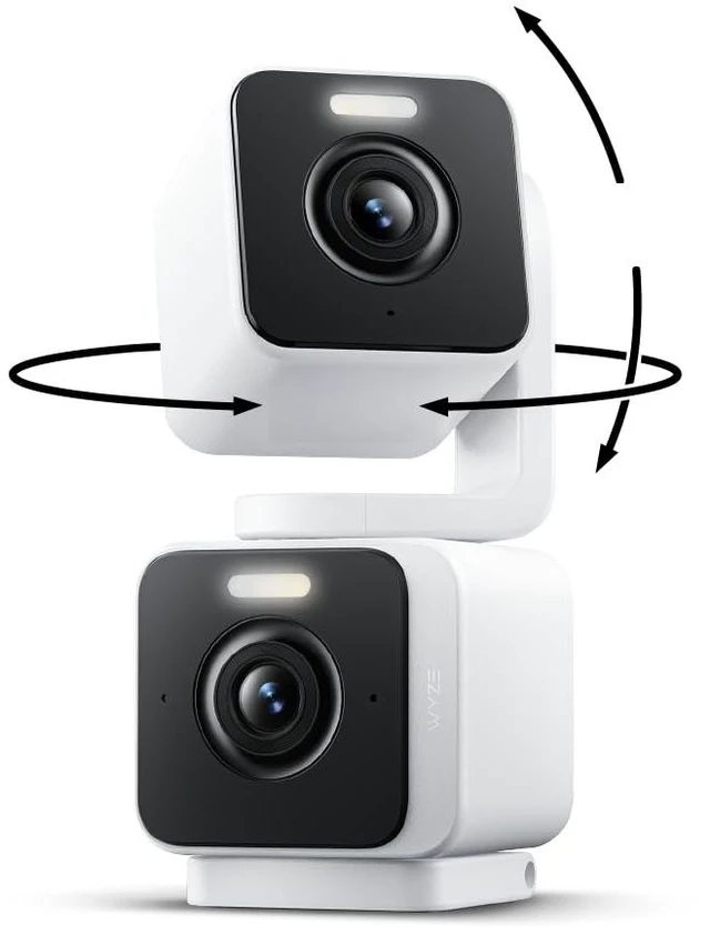 Main image of Duo Cam Pan Indoor/Outdoor IP65 2K 360° Pan/Tilt Smart Home Security Camera with Color Night Vision, Compatible with Alexa & Google Assistant, White