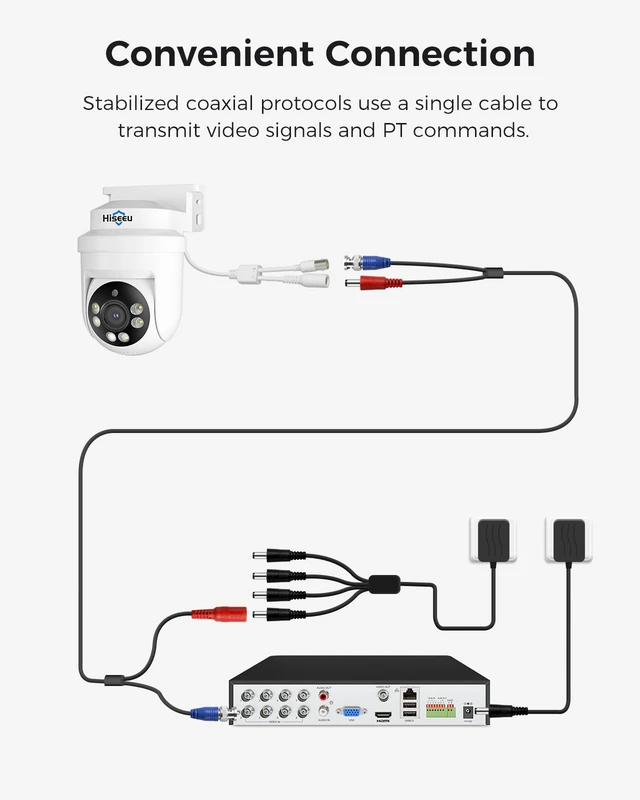 Alt view image 6 of 7 - 5MP HD-TVI Dome PTZ Home Surveillance Cameras with 355° pan and 90° tilt,100ft IR Night Vision,IP67 Weatherproof Wired Security Camera for Indoor Outdoor Security Replacement Camera 1PCS
