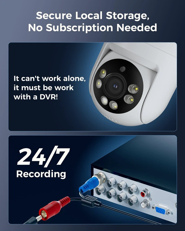 Alt view image 7 of 7 - 5MP HD-TVI Dome PTZ Home Surveillance Cameras with 355° pan and 90° tilt,100ft IR Night Vision,IP67 Weatherproof Wired Security Camera for Indoor Outdoor Security Replacement Camera 1PCS