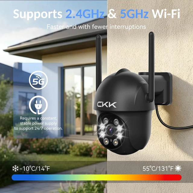 Alt view image 2 of 7 - 2K Security Camera Outdoor 2 Pcs 3MP PTZ WiFi Cameras for Home Security | Wireless Camera-2.4G/5G Dual-Band, 360° Pan-Tilt, Color Night Vision, Motion Alerts, 2-Way Audio, 24/7 Recording, Waterproof