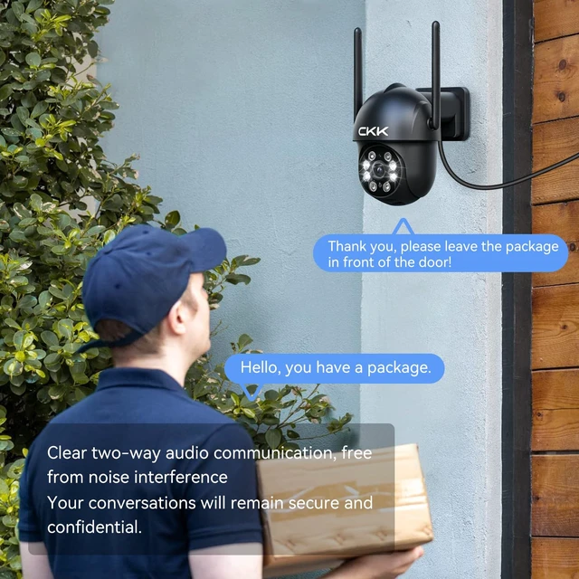 Alt view image 7 of 7 - 2K Security Camera Outdoor 2 Pcs 3MP PTZ WiFi Cameras for Home Security | Wireless Camera-2.4G/5G Dual-Band, 360° Pan-Tilt, Color Night Vision, Motion Alerts, 2-Way Audio, 24/7 Recording, Waterproof