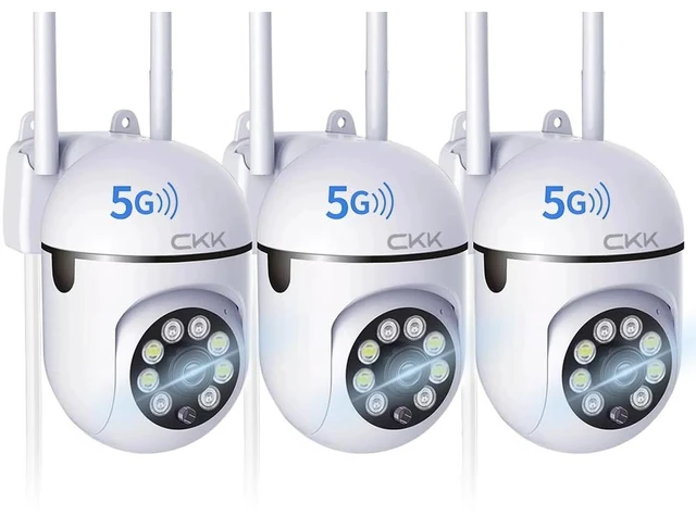 Main image of 1080P Security Camera Outdoor Corded Power, 3 Pcs 2MP PTZ WiFi Home Camera (2.4G/5G Dual-Band), 360° Pan/Tilt, Color Night Vision, Motion Alerts, 2-Way Audio, Compatible with Alexa