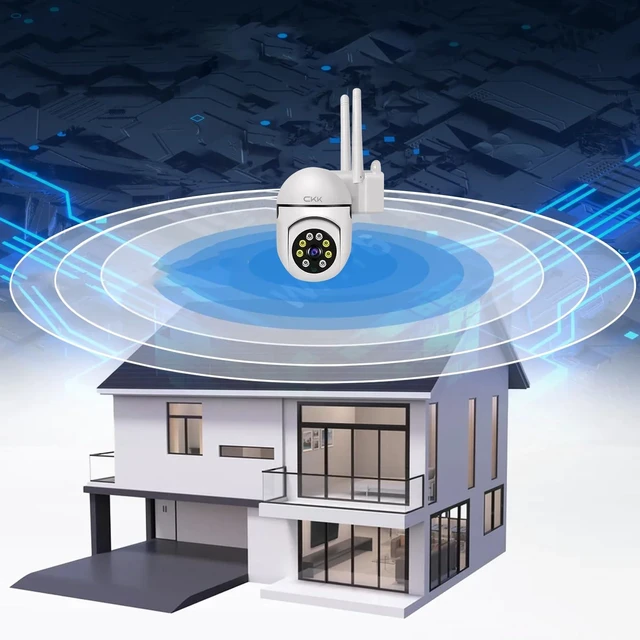 Alt view image 7 of 7 - 1080P Security Camera Outdoor Corded Power, 3 Pcs 2MP PTZ WiFi Home Camera (2.4G/5G Dual-Band), 360° Pan/Tilt, Color Night Vision, Motion Alerts, 2-Way Audio, Compatible with Alexa