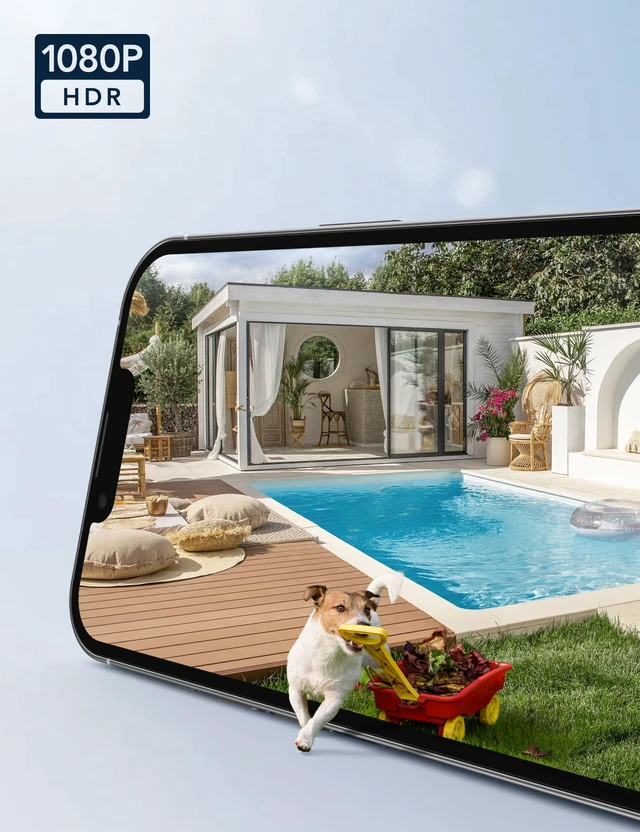 Alt view image 7 of 7 - Pan/Tilt Outdoor Security Camera, 24/7 Recording, 2.4GHz WiFi, 1-Pack | Plug In, 1080P Color Night Vision, 360° View & Motion Detection, IP65 Waterproof, MicroSD Card & Cloud storage, 2-Way Audio