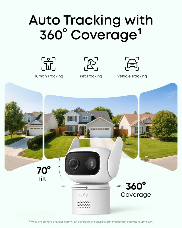 Alt view image 4 of 7 - Indoor/Outdoor Camera C31,Spotlight-Free Color Night Vision | Spotlight-Free Color Night Vision, IP66, AI Human/Vehicle/Pet/Cry Detection, Plug-In Powered, 24/7Recording, No Subscription