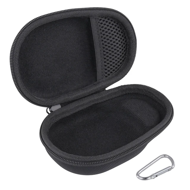 Alt view image 3 of 7 - Hard Carrying Case for JBL Clip 5 Portable Mini Speaker, Black | 1:1 Molded Interior, Soft Anti-Static Velvet Lining, Cable Storage, Secure Fit, Carabiner, High-Density EVA Shell