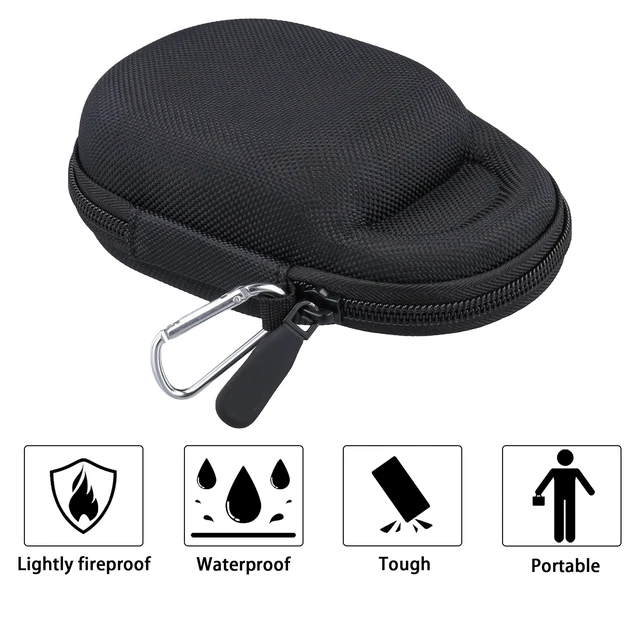 Alt view image 7 of 7 - Hard Carrying Case for JBL Clip 5 Portable Mini Speaker, Black | 1:1 Molded Interior, Soft Anti-Static Velvet Lining, Cable Storage, Secure Fit, Carabiner, High-Density EVA Shell