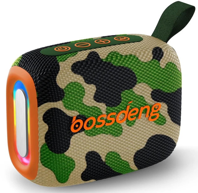 Main image of Waterproof Portable Bluetooth Speaker, Lights & Strap, Camoouflage | Compact Wireless Outdoor Speaker, 10H Playtime, Bluetooth 5.3 Stable Connection IPX5 for Beach, Camping, Travel and Shower