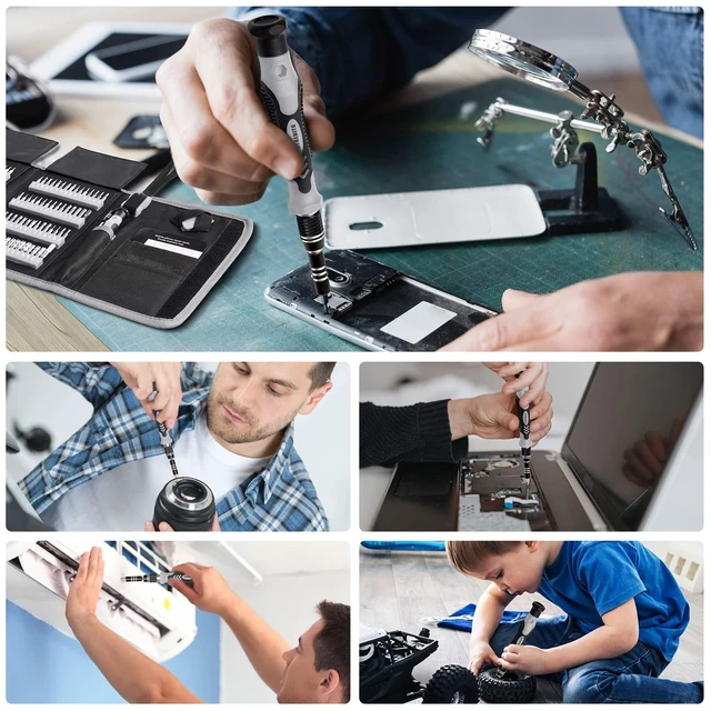 Alt view image 6 of 7 - Precision Screwdriver Set 142-Piece Computer Tool Kit Magnetic Screwdriver Set Laptop Screwdriver Kit Electronic Repair Kit Tech Toolkit for PC, Phone, Macbook, Nintendo, PS4, Xbox Controller