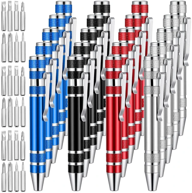 Main image of 20 Pcs 8 In 1 Pocket Screwdriver Set, Pen Screwdriver Multitool | Small Pen Screwdriver Set with Magnetic Bits, Portable Magnetic Pen Screwdriver for Eyeglasses Phone Electronics Repair