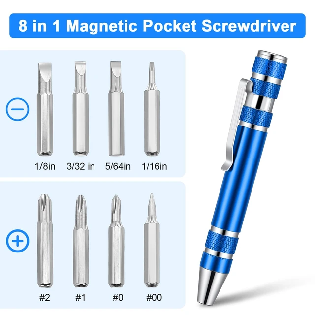 Alt view image 4 of 7 - 20 Pcs 8 In 1 Pocket Screwdriver Set, Pen Screwdriver Multitool | Small Pen Screwdriver Set with Magnetic Bits, Portable Magnetic Pen Screwdriver for Eyeglasses Phone Electronics Repair