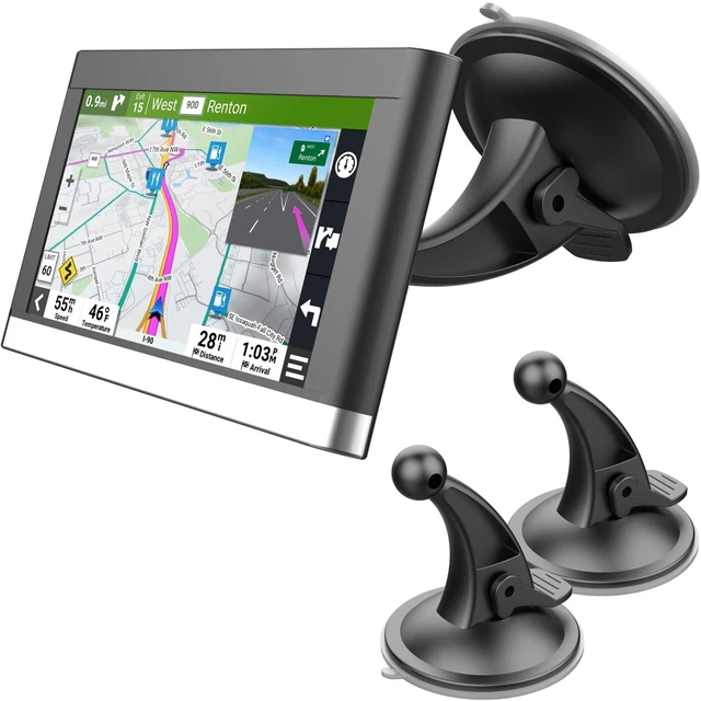 Main image of for Garmin GPS Car Mount 2 Pack Replacement Non-Sticky Suction Cup 17mm Ball Mount Windshield Holder fit Garmin Nuvi Drive Dezl RV GPS, Black
