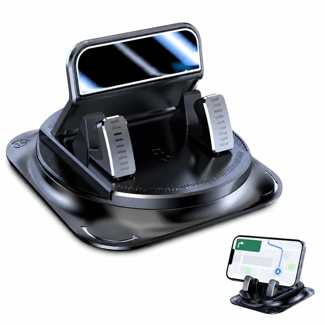 Main image of Dashboard Phone Holder Wide Silicone Base(Electroplating) | For iPhone Samsung All Phones, 360 Rotating Dashboard Mount with Wide Silicone Pad, 20kg Hold, No Residue, One Hand Use