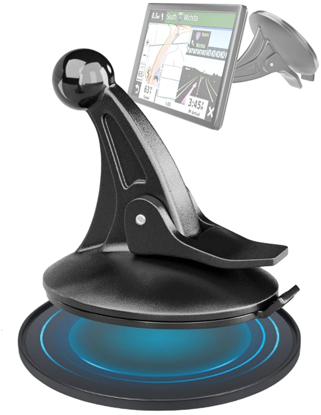 Main image of GPS Suction Cup Mount for Garmin Nuvi w/Adhesive Dashboard Pad Disk | 17mm Swivel Ball Joint Pattern, 80mm Mounting Disk Strong Ultra-Sticky Replacement Car Dash Holder for OEM Navigation Bracket