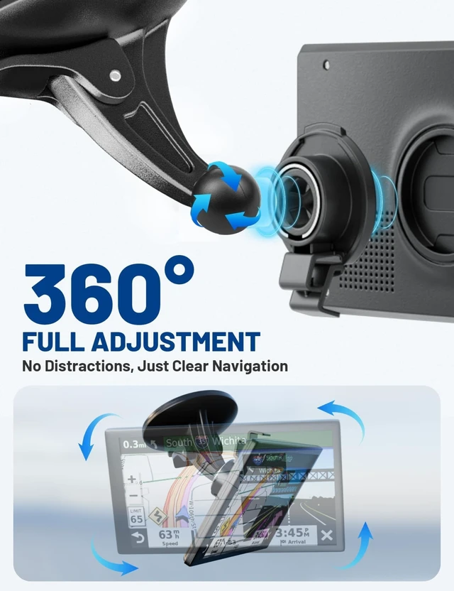 Alt view image 5 of 7 - GPS Suction Cup Mount for Garmin Nuvi w/Adhesive Dashboard Pad Disk | 17mm Swivel Ball Joint Pattern, 80mm Mounting Disk Strong Ultra-Sticky Replacement Car Dash Holder for OEM Navigation Bracket