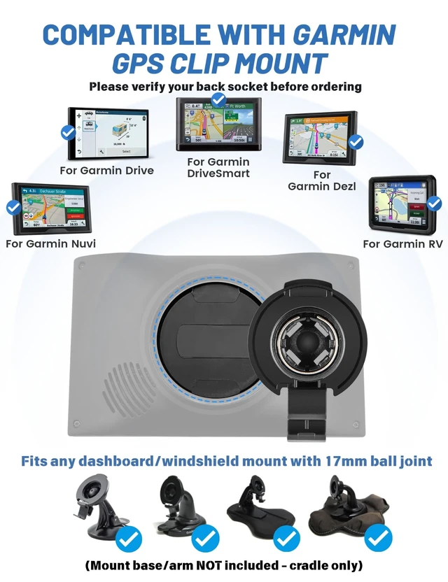Alt view image 2 of 5 - 2-Pack GPS Bracket Cradle Mount for Garmin Nuvi 42LM 44 52LM 54 55LMT 56 58 2407 2408 2447 2448 2467 2497 2507 2508 2547 2548 2557 2567 2577, Replacement Accessories for Garmin Navigator
