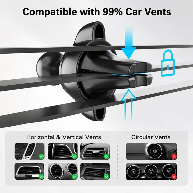 Alt view image 5 of 7 - Garmin GPS Car Mount, 17mm Ball Air Vent Mount | Compatible with Garmin Nuvi, Drive, DriveSmart, Dezl & Other 17mm Ball GPS Devices 360° Adjustable, Secure & Easy to Install