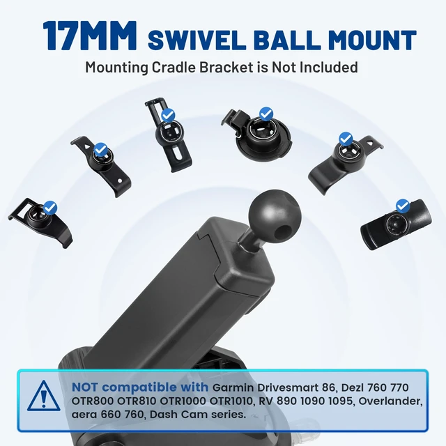 Alt view image 6 of 7 - 2PCS for Garmin GPS Mount w/Telescopic Extension Arm, Replacement Dash Ball Mount Holder for Dashboard Windshield Windscreen for Garmin Nuvi RV Dezl Drive Drivesmart Zumo Driveassist DriveLuxe