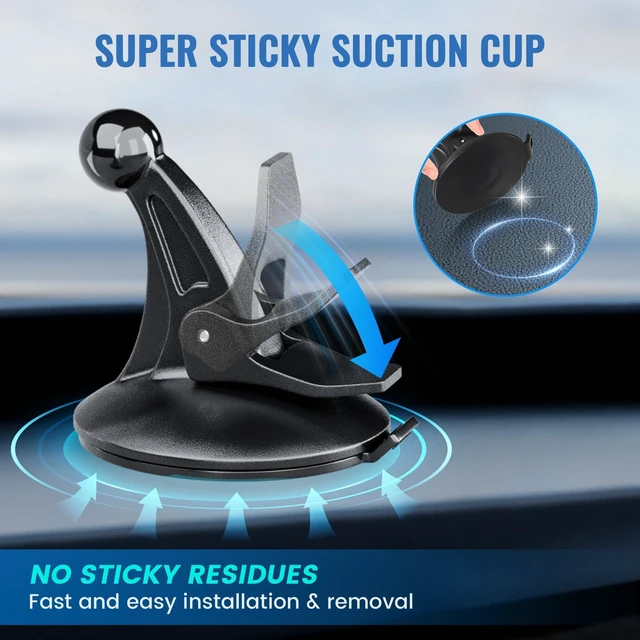 Alt view image 3 of 7 - 2PCS GPS Car Holder Mount for Garmin Nuvi Windshield Dashboard with Strong Suction Cup, 17mm Swivel Ball Mounting Pattern Replacement for Garmin GPS Navigator Navigation Car Dash Mount Cup Holder