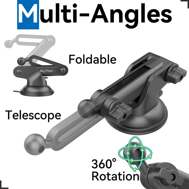 Alt view image 5 of 7 - for Garmin GPS Car Mount Replacement Sticky Suction Cup 17mm Ball Mount Long Arm Windshield Holder fit Garmin Nuvi Drive Dezl RV GPS, Black