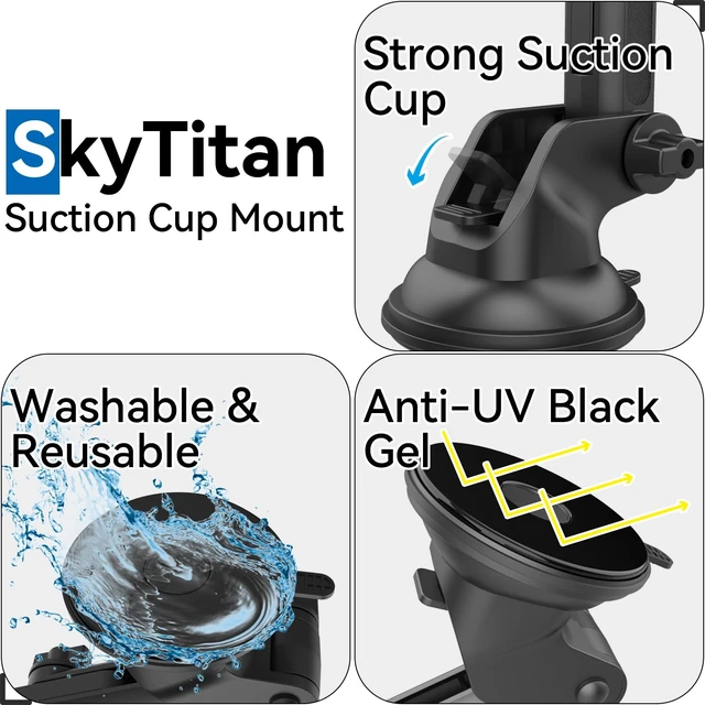 Alt view image 6 of 7 - for Garmin GPS Car Mount Replacement Sticky Suction Cup 17mm Ball Mount Long Arm Windshield Holder fit Garmin Nuvi Drive Dezl RV GPS, Black