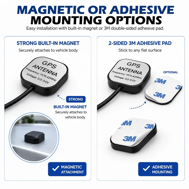Alt view image 7 of 7 - GPS Navigation Antenna Magnet Mount Compatible with Kenwood DMX907S DMX9707S DDX9707S DNX572BH, Sony XAV-AX4000 XAV-AX6000, JVC KW-M865BW, Alpine ILX-107 ILX-207 ILX-F309 Car Receiver