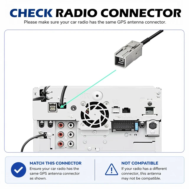 Alt view image 6 of 7 - GPS Navigation Antenna Magnet Mount Compatible with Kenwood DMX907S DMX9707S DDX9707S DNX572BH, Sony XAV-AX4000 XAV-AX6000, JVC KW-M865BW, Alpine ILX-107 ILX-207 ILX-F309 Car Receiver