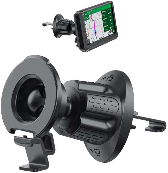 Main image of Vent Clip Mount for Garmin GPS Air Vent Holder Compatible with Garmin Drive, DriveSmart, Nuvi, Dezl, Zumo Series 360° Adjustable, Secure & Easy to Install