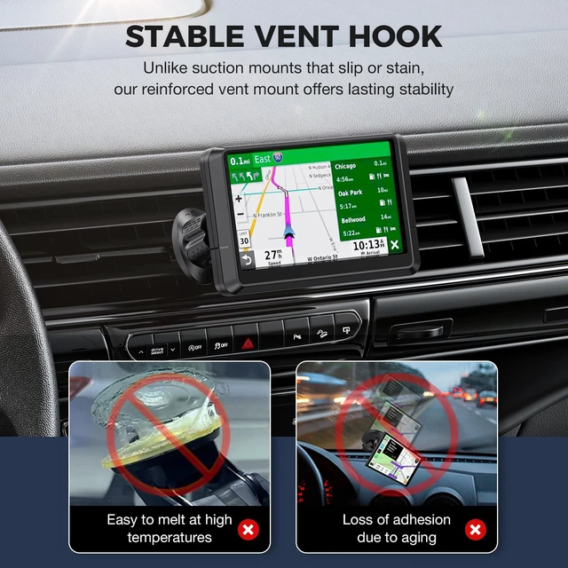 Alt view image 6 of 7 - Vent Clip Mount for Garmin GPS Air Vent Holder Compatible with Garmin Drive, DriveSmart, Nuvi, Dezl, Zumo Series 360° Adjustable, Secure & Easy to Install