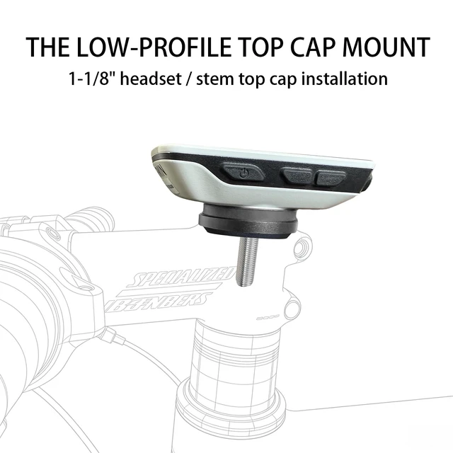 Alt view image 2 of 7 - Bike Computer Mount for Garmin & Wahoo, Stem Top Cap Mount | For 1-1/8" Headset, Upgraded 2mm Reinforced Disc, CNC Aluminum Bicycle GPS Mount for Garmin Edge & Wahoo ELEMNT