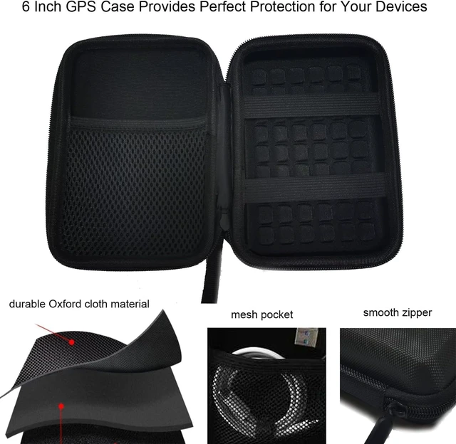 Alt view image 4 of 7 - GPS Case Hard Shell Carrying Case Shockproof Storage Pouch Organizer Bag Compatible with 5-6 Inch GPS Navigator Garmin Nuvi 66LM 65 64 Garmin Zumo XT2 Tomtom 620 610 Cables Accessories 6 Inch (Black)