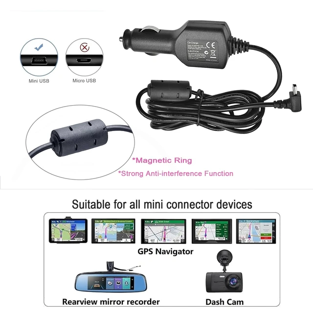 Alt view image 4 of 7 - This Car GSP Charging Cable is Suitable for Garmin Nuvi, Dezl, Drive, DriveSmart, DriveAssist, RV, Zumo, GPS Power Cord Replacement