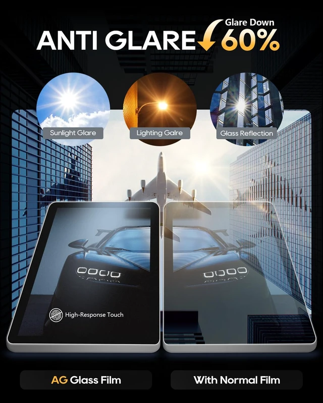 Alt view image 3 of 7 - Matte Anti Glare For 2023-2026 Honda CR-V Screen Protector (9-Inch, (WITH Track Buttons)) - Anti-Fingerprint 9H Glass for 20232025 CR-V & 2026 CR-V Hybrid Sport Touring CRV Accessories