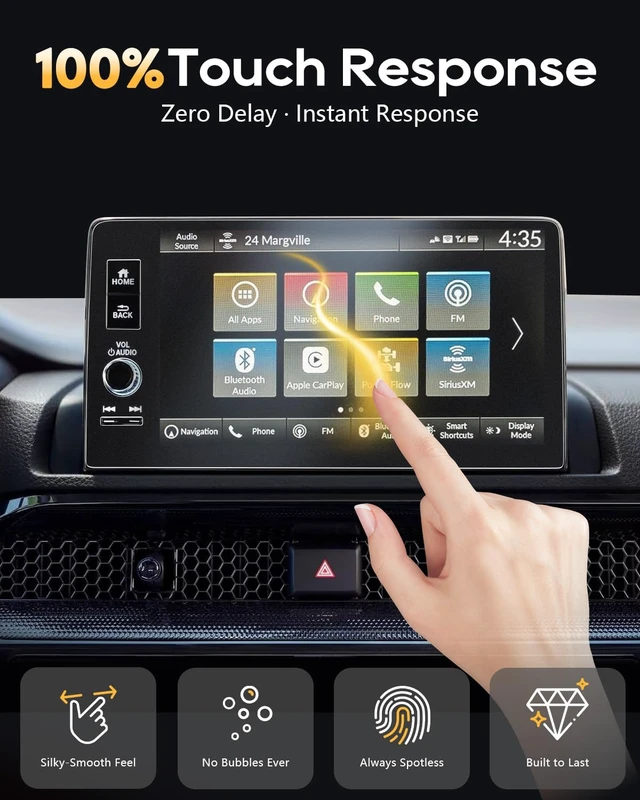 Alt view image 5 of 7 - Matte Anti Glare For 2023-2026 Honda CR-V Screen Protector (9-Inch, (WITH Track Buttons)) - Anti-Fingerprint 9H Glass for 20232025 CR-V & 2026 CR-V Hybrid Sport Touring CRV Accessories