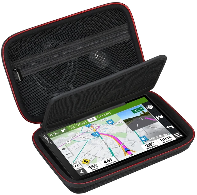 Main image of Hard GPS Case for 8 Inch Garmin DriveSmart 86 / Garmin dezl OTR800 / dezl OTR810 Navigator System, RV 895 GPS Portable Travel Bag Cover, Mesh Pocket for Charger and USB Cable, Black